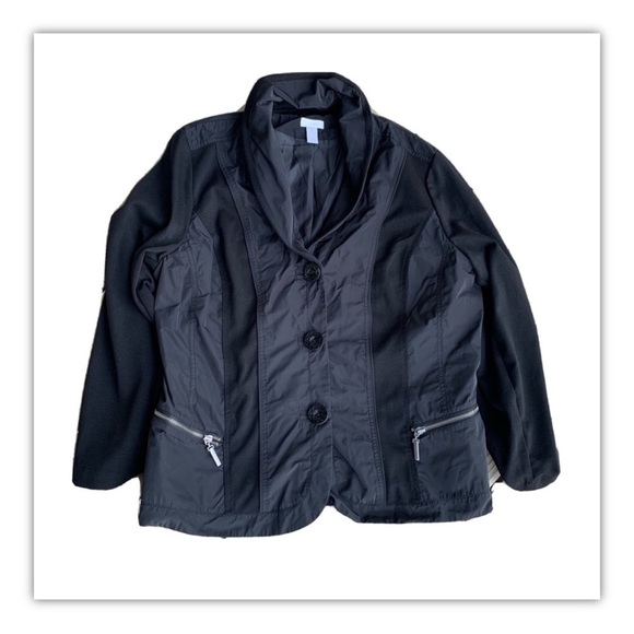 Chico’s Spring Black Pea Coat Size 3 - Picture 1 of 6